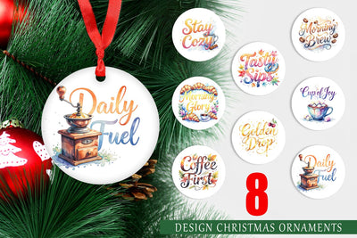 Ornament Cozy Morning Coffee Quotes Sublimation artnoy 