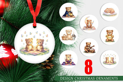 Ornament Cozy Night Teddy Bear Picnic Sublimation artnoy 