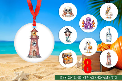 Ornament Creepy Coastal Summerween Sublimation artnoy 