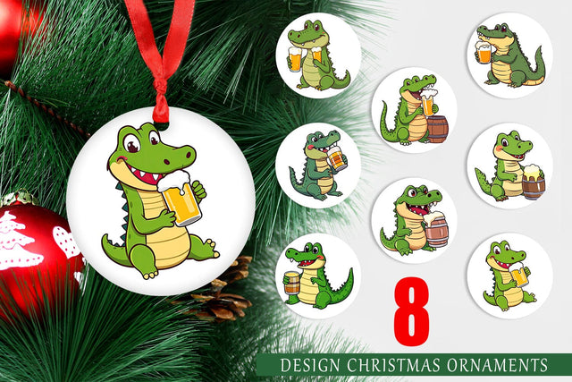 Ornament Crocodile Beer Day Sublimation artnoy 