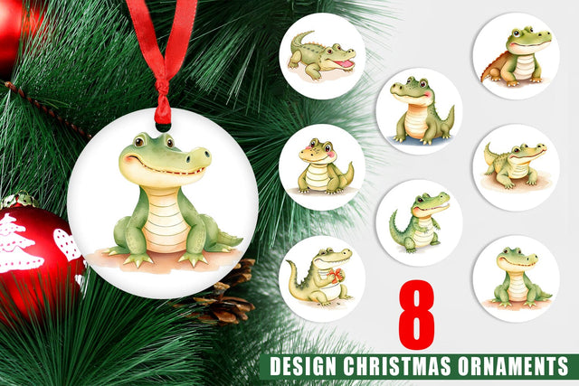 Ornament Crocodile Wildlife Sublimation artnoy 