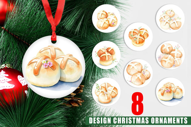 Ornament Cross Buns Sublimation artnoy 