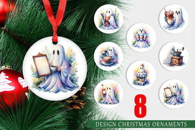 Ornament Cute Barista Coffee Ghost Sublimation artnoy 