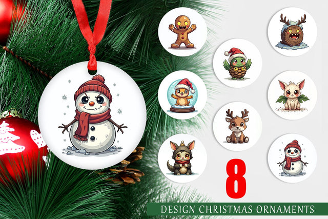Ornament Cute Christmas Characters Sublimation artnoy 