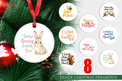 Ornament Cute Critter Valentine's Quotes Sublimation artnoy 