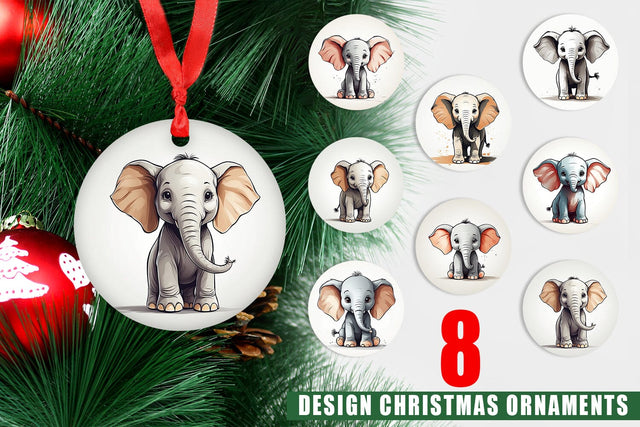 Ornament Cute Elephant Sublimation artnoy 