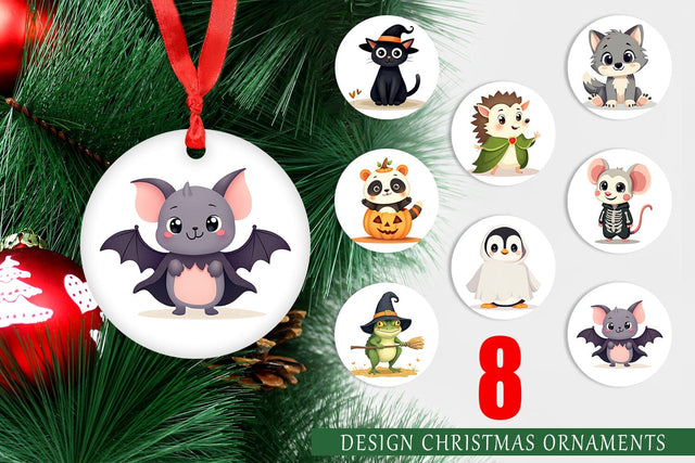Ornament Cute Halloween Animals Sublimation artnoy 