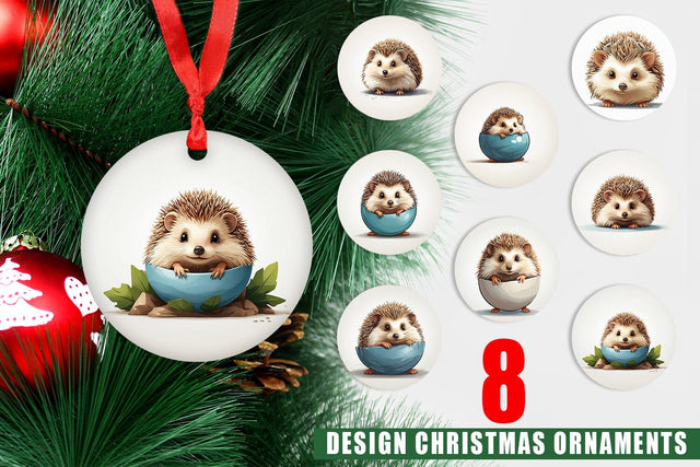Ornament Cute Hedgehog Sublimation artnoy 