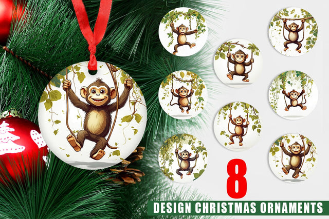 Ornament Cute Monkey Sublimation artnoy 