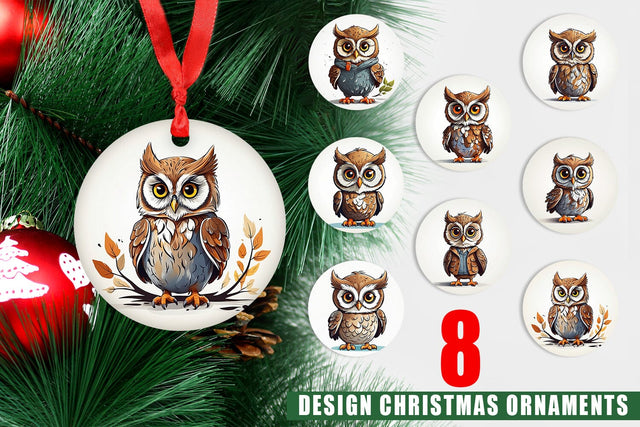 Ornament Cute Owl Sublimation artnoy 