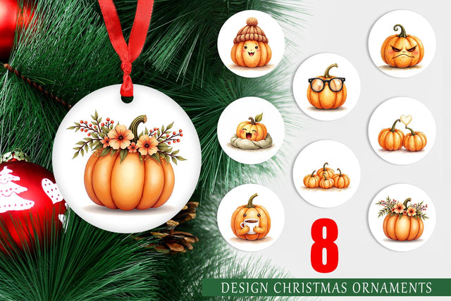Ornament Cute Pumpkin Faces Sublimation artnoy 