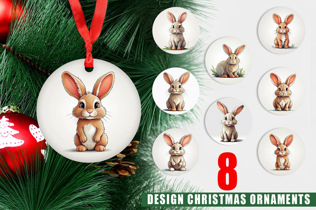 Ornament Cute Rabbit Sublimation artnoy 