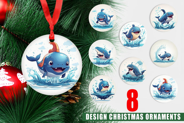 Ornament Cute Whale Sublimation artnoy 