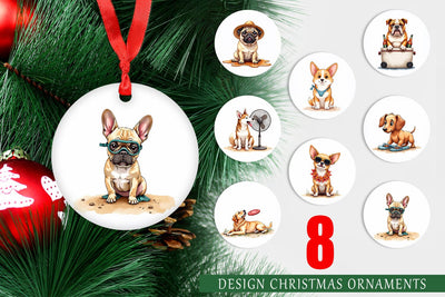 Ornament Cynical Canines Hot Summer Watercolor Pack Sublimation artnoy 