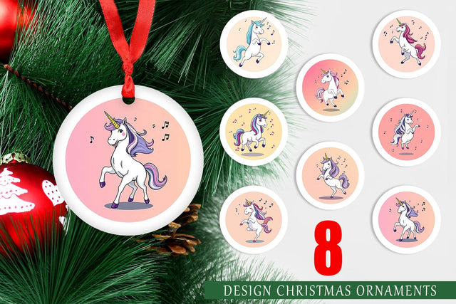 Ornament Dancing Unicorn Sublimation artnoy 