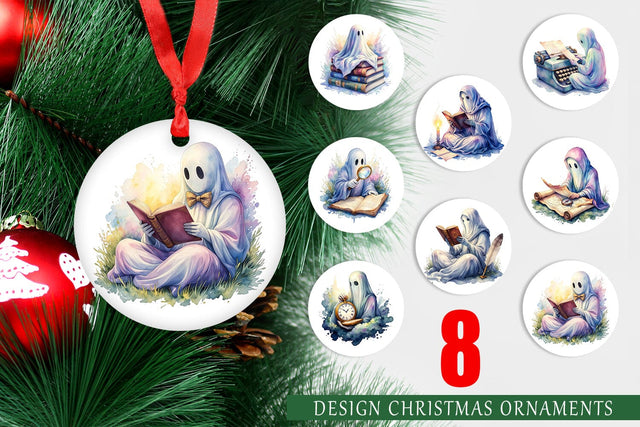 Ornament Dark Academia Ghost Reader Sublimation artnoy 