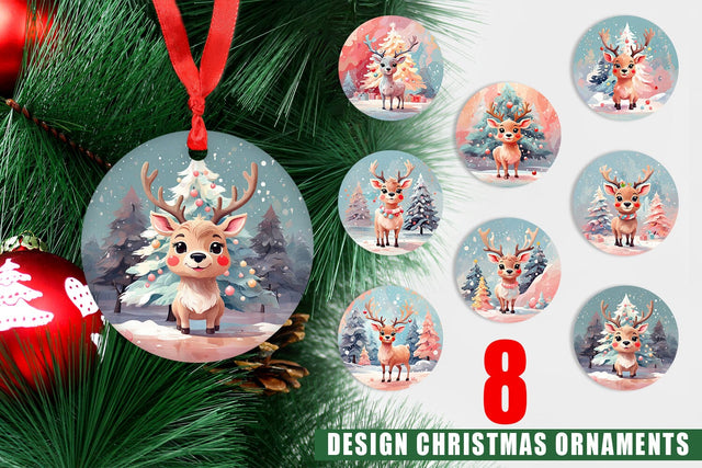 Ornament Deer Painting Sublimation artnoy 