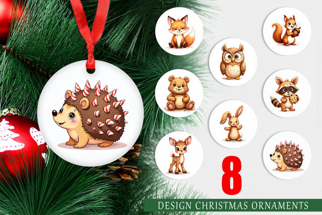 Ornament Derpy Gingerbread Woodland Creatures Sublimation artnoy 