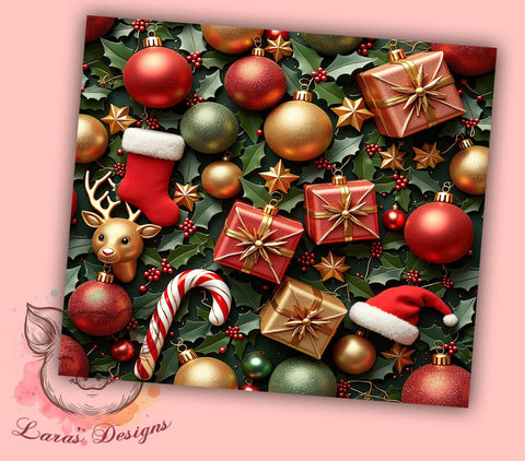 Ornament Design Christmas Tumbler, Christmas Tumbler, Ornament Design, 20oz Wrap, Holiday Drinkware, Festive Sublimation, Christmas Gift, Seasonal Decor Sublimation Lara' s Designs 