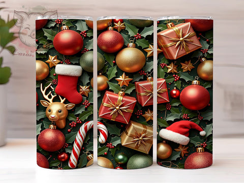 Ornament Design Christmas Tumbler, Christmas Tumbler, Ornament Design, 20oz Wrap, Holiday Drinkware, Festive Sublimation, Christmas Gift, Seasonal Decor Sublimation Lara' s Designs 