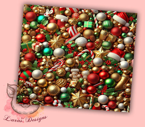 Ornament Design Christmas Tumbler, Christmas Tumbler, Ornament Design, 20oz Wrap, Holiday Drinkware, Festive Sublimation, Christmas Gift, Seasonal Decor Sublimation Lara' s Designs 