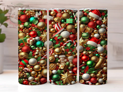 Ornament Design Christmas Tumbler, Christmas Tumbler, Ornament Design, 20oz Wrap, Holiday Drinkware, Festive Sublimation, Christmas Gift, Seasonal Decor Sublimation Lara' s Designs 