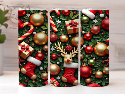 Ornament Design Christmas Tumbler, Christmas Tumbler, Ornament Design, 20oz Wrap, Holiday Drinkware, Festive Sublimation, Christmas Gift, Seasonal Decor Sublimation Lara' s Designs 