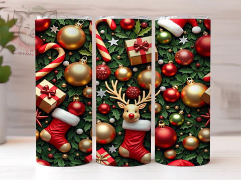 Ornament Design Christmas Tumbler, Christmas Tumbler, Ornament Design, 20oz Wrap, Holiday Drinkware, Festive Sublimation, Christmas Gift, Seasonal Decor Sublimation Lara' s Designs 