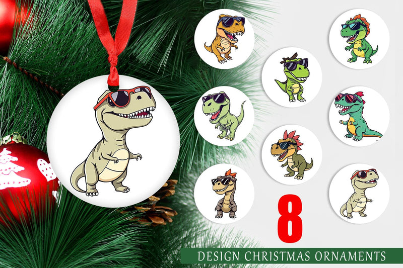 Ornament Dino with Sunglasses Sublimation artnoy 