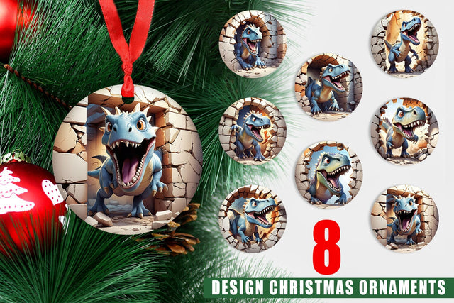 Ornament Dinosaurs in Wall Sublimation artnoy 