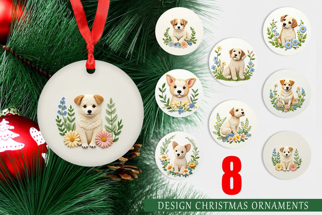 Ornament Dog Embroidery Sublimation artnoy 