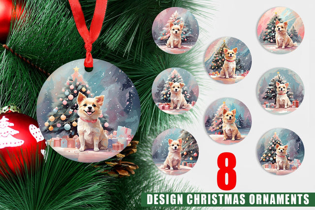 Ornament Dog Painting Sublimation artnoy 
