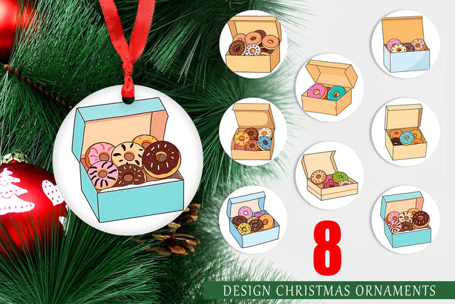 Ornament Donut Box Sublimation artnoy 