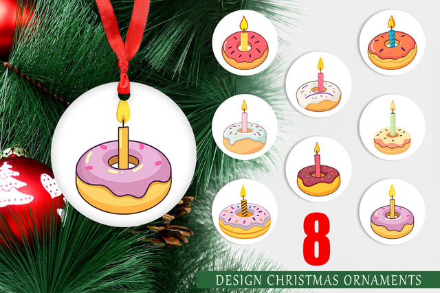 Ornament Donut Candle Sublimation artnoy 