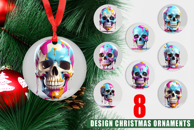 Ornament Dripping Skull Sublimation artnoy 