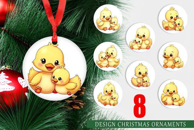 Ornament Duck Mother's Day Sublimation artnoy 