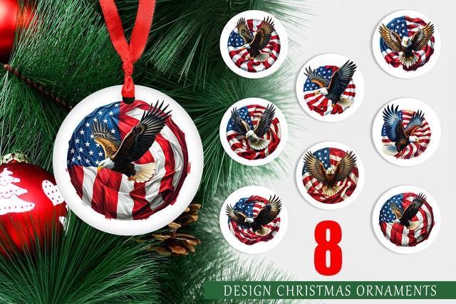 Ornament Eagle 4th of July Sublimation artnoy 