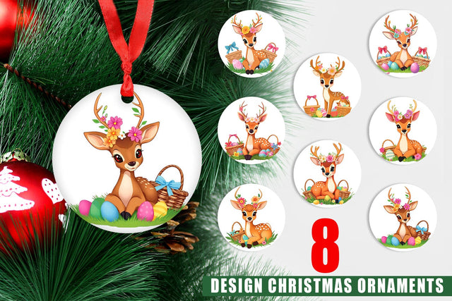Ornament Easter Deer Sublimation artnoy 