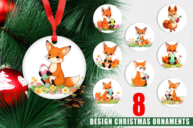 Ornament Easter Fox Sublimation artnoy 