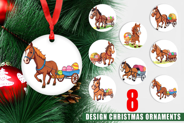 Ornament Easter Horse Sublimation artnoy 