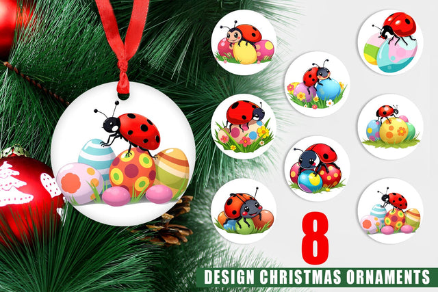 Ornament Easter Ladybug Sublimation artnoy 