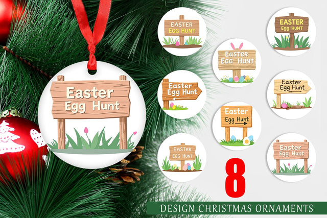 Ornament Egg Hunt Sign Sublimation artnoy 