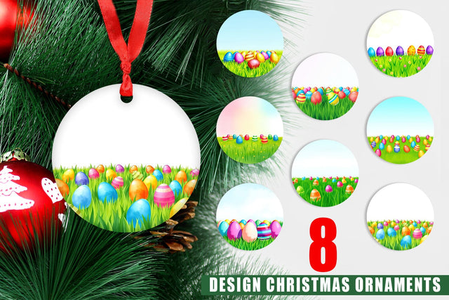 Ornament Eggs on Grass Sublimation artnoy 