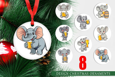 Ornament Elephant Beer Day Sublimation artnoy 