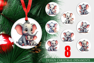 Ornament Elephant Mother's Day Sublimation artnoy 