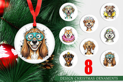 Ornament Enthusiastic Wet Dog Pool Party Sublimation artnoy 