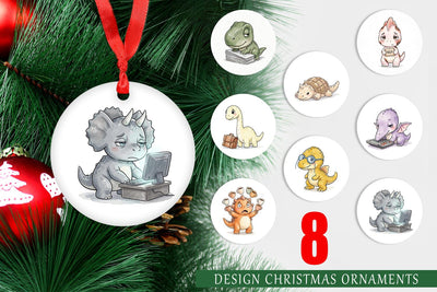 Ornament Exhausted Office Dinosaur Sublimation artnoy 