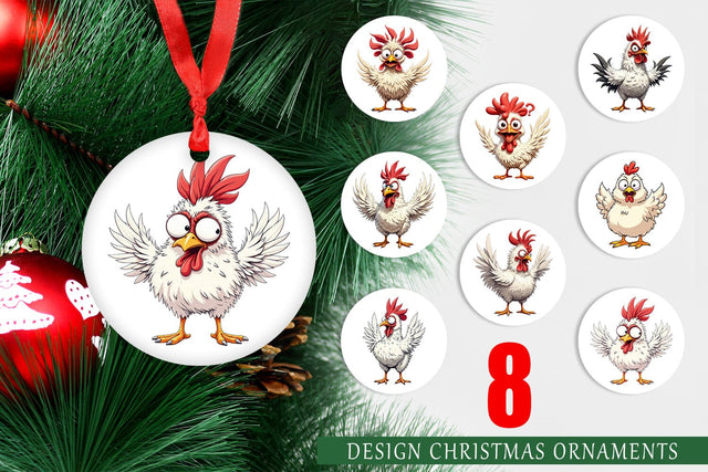 Ornament Expressive Chicken Sublimation artnoy 
