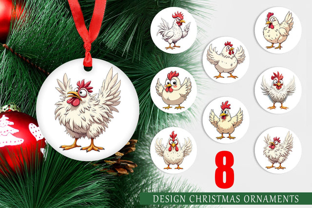 Ornament Expressive Chicken Sublimation artnoy 