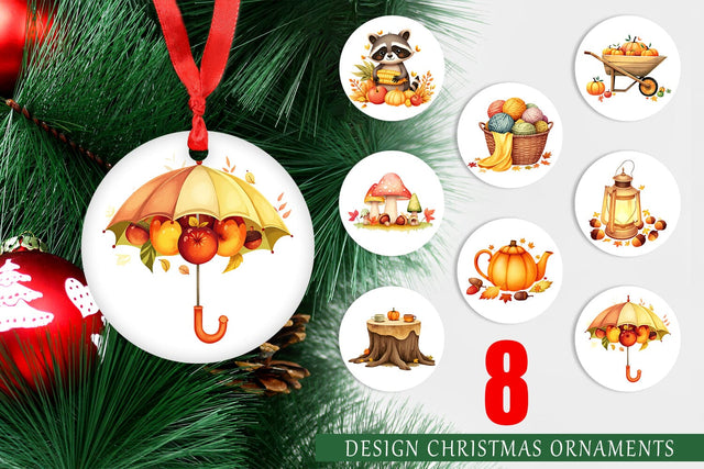 Ornament Fall Watercolor Set Sublimation artnoy 